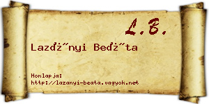 Lazányi Beáta névjegykártya